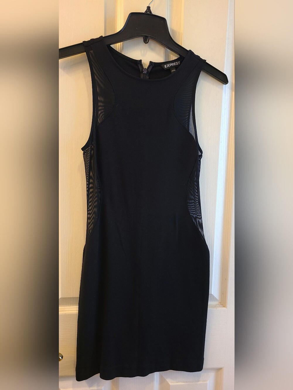 Express Black Mini Dress with Sheer Side Panels